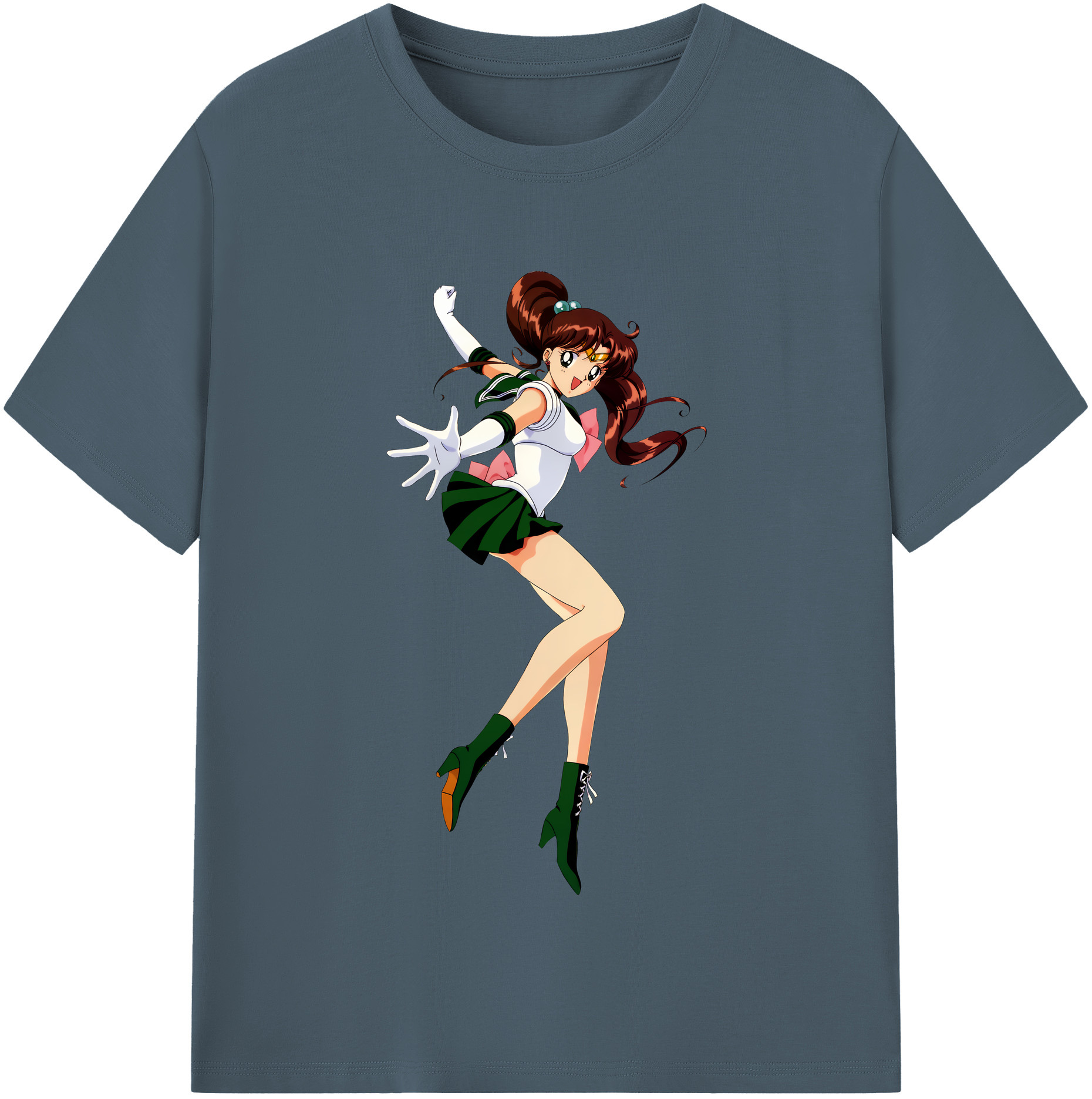 （画像用） 美少女戦士セーラームーン 木野 まこと きの まこと Sailor Moon Kino Makoto （セーラージュピター；Sailor Jupiter） 綿100％半袖Tシャツ（フロントプリント）